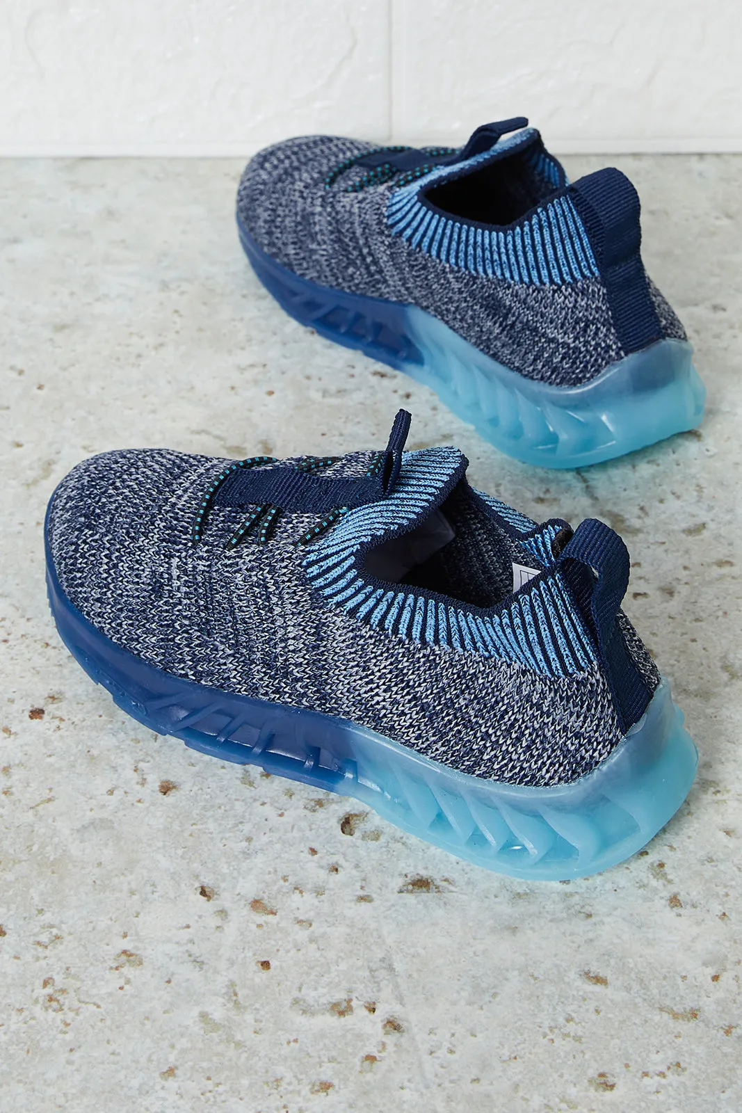 Infant Boys Navy Textured Slip-On Trainers sold by Redtag product image thumbnail 4