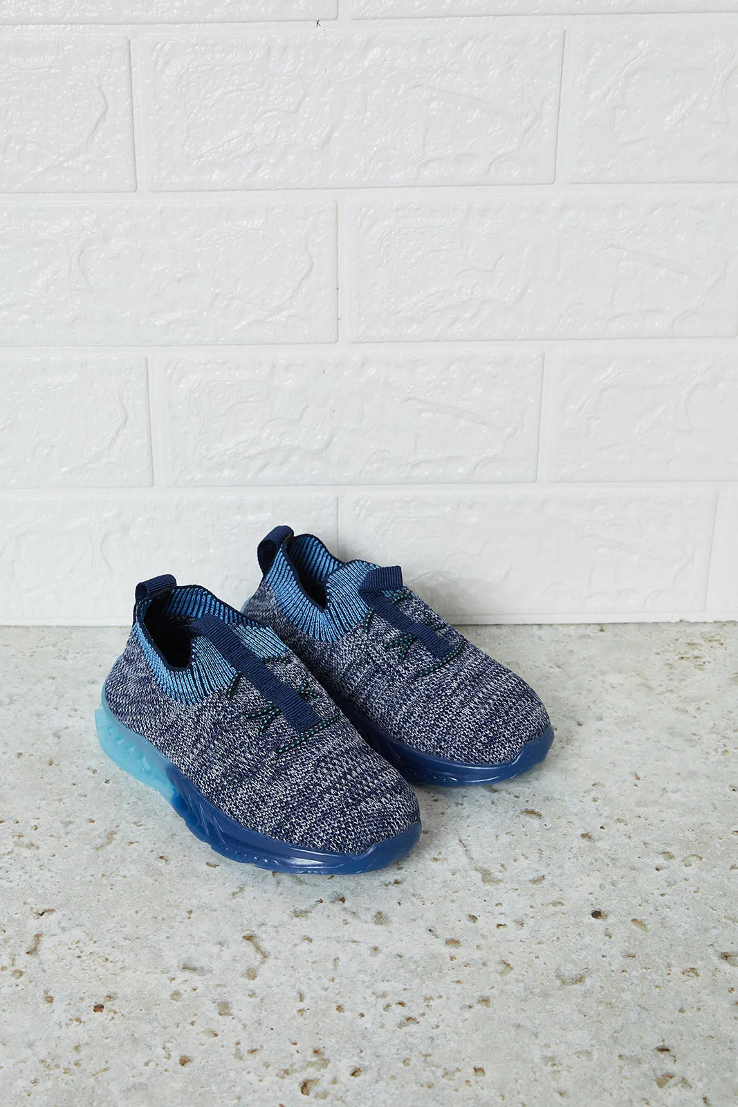 Infant Boys Navy Textured Slip-On Trainers sold by Redtag product image thumbnail 2