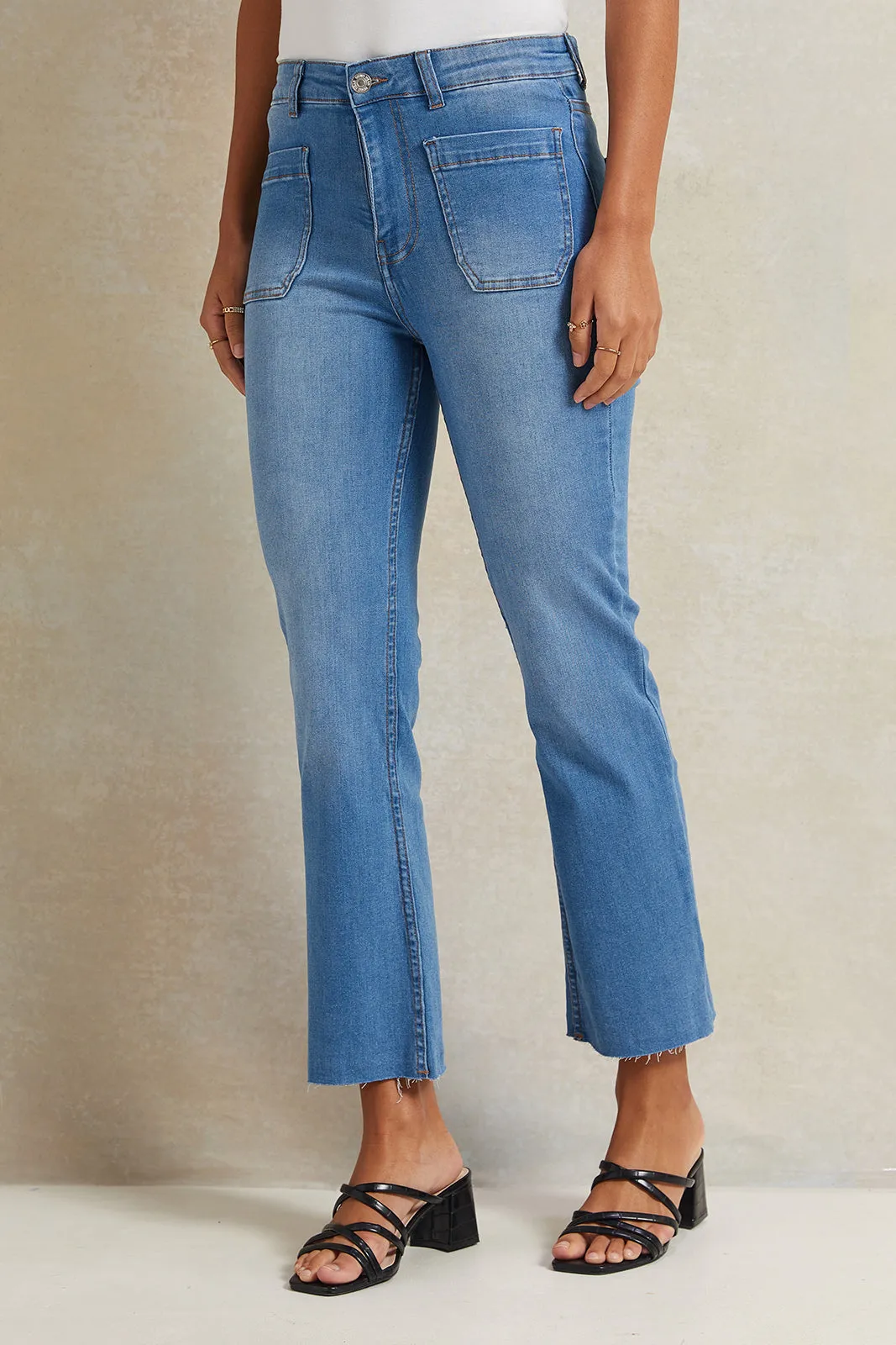 Women Blue Flared Jeans sold by Redtag