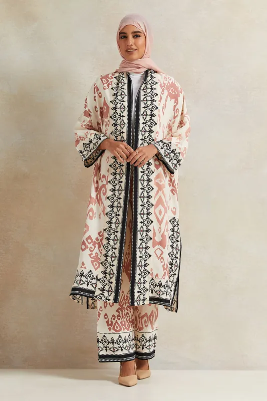 Women Cream Printed Kimono sold by Redtag