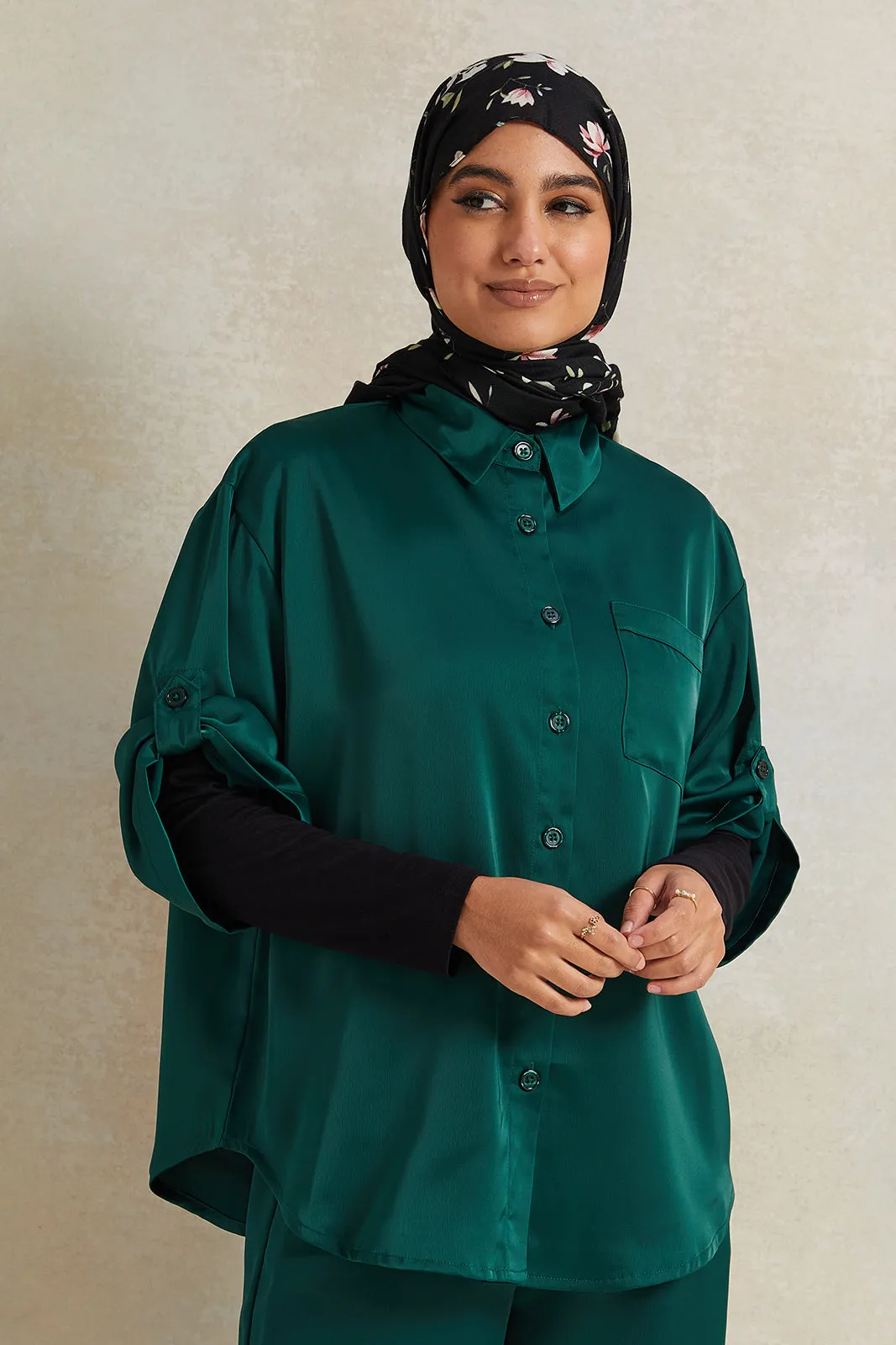 Women Olive Collared Shirt Blouse sold by Redtag