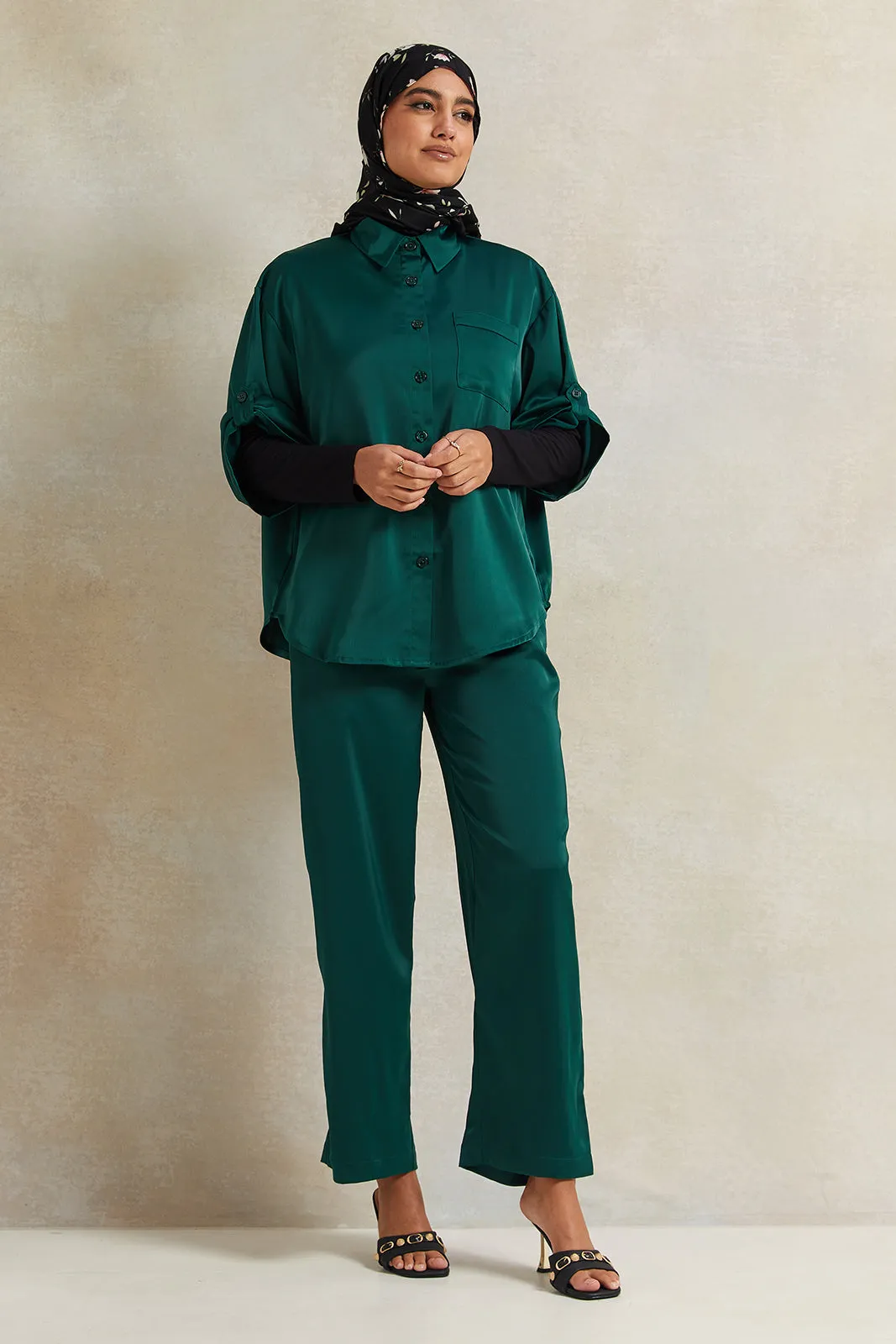 Women Olive Collared Shirt Blouse sold by Redtag product image thumbnail 2