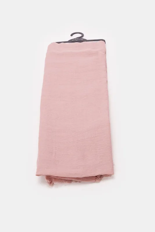 Women Pink Solid Scarf sold by Redtag
