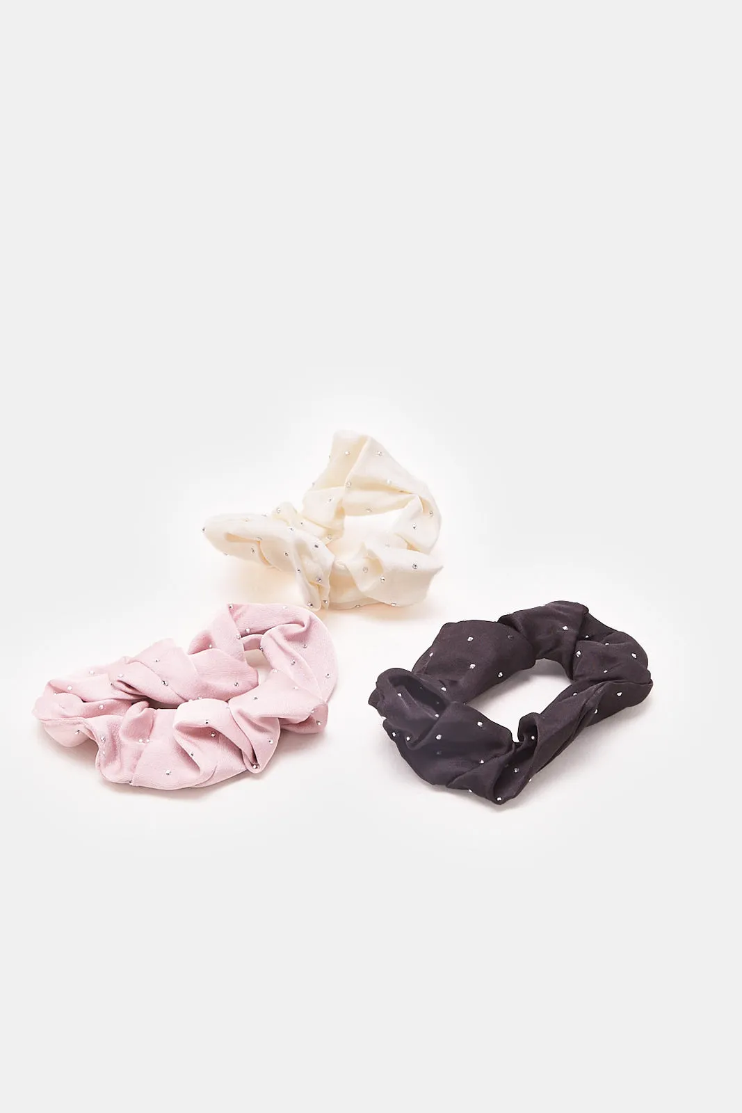 Women Assorted Solid Scrunchy Set (Pack of 3) sold by Redtag
