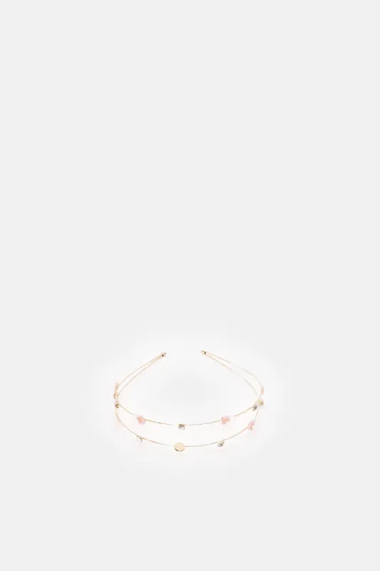 Women Gold Beads Headband sold by Redtag