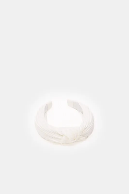 Women White Embellished Headband sold by Redtag