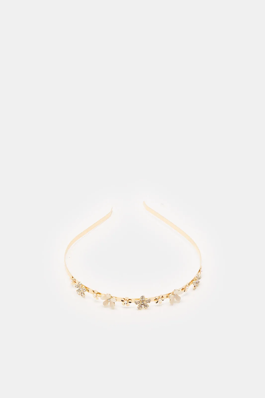 Women Gold Floral Headband sold by Redtag