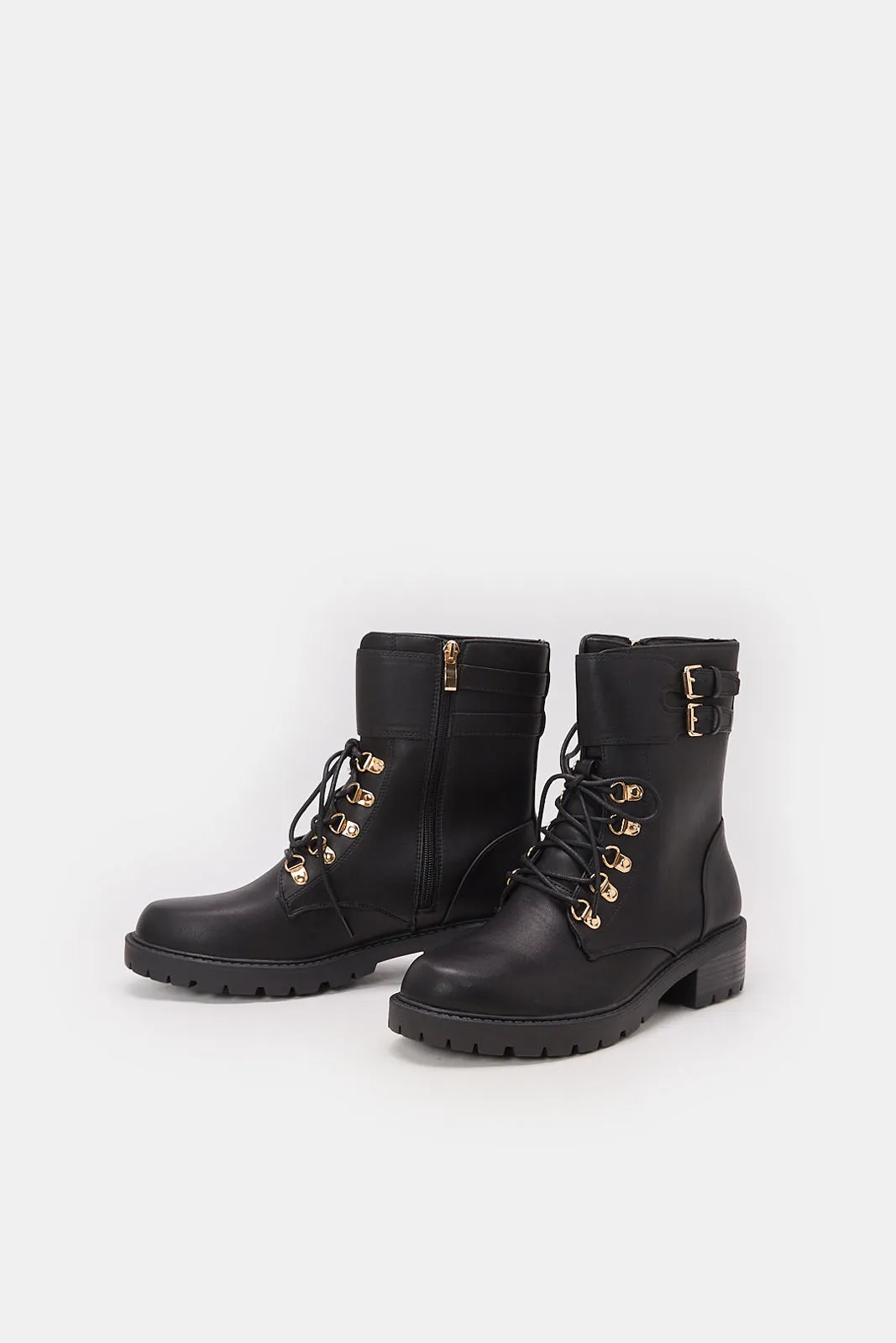 Women Black Biker Boot sold by Redtag product image thumbnail 3