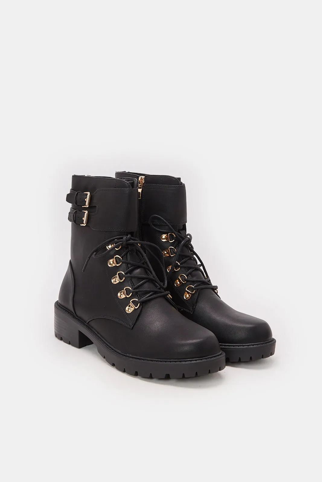 Women Black Biker Boot sold by Redtag product image thumbnail 2