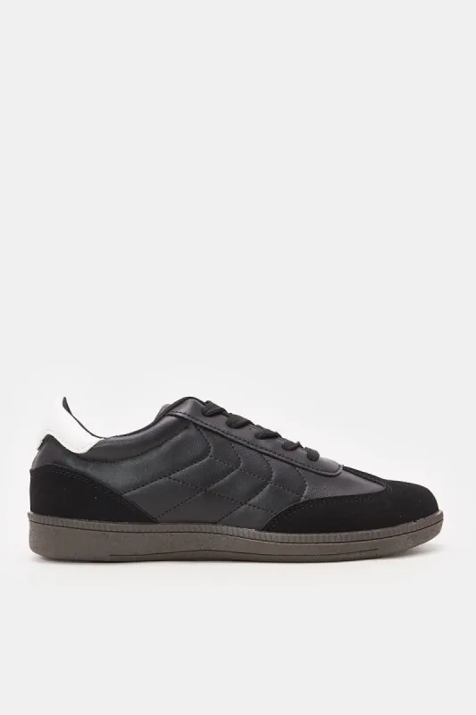 Senior Boys Black Material Block Sneakers sold by Redtag