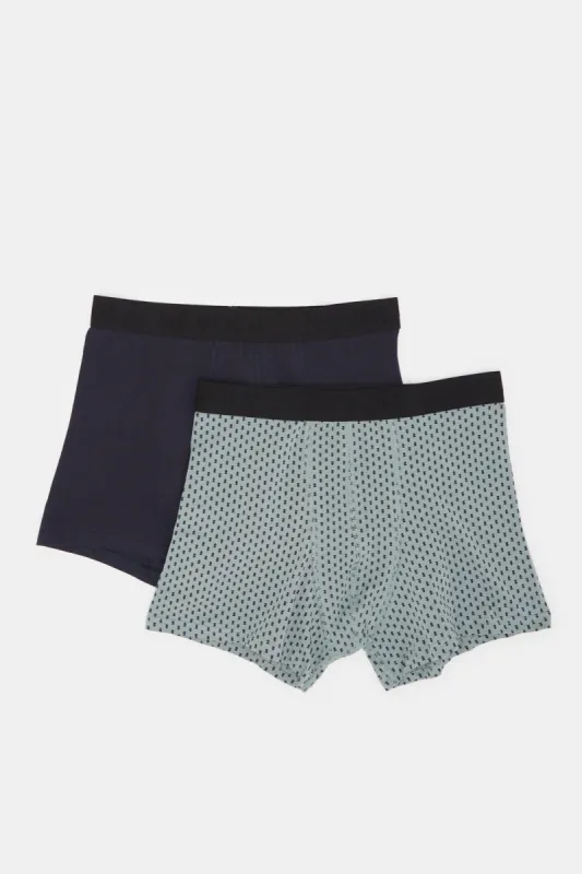 Men Mint And Navy Boxers Brief Set (Pack of 2) sold by Redtag