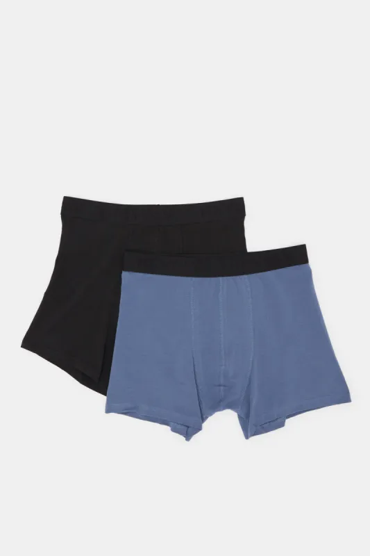 Men Black And Blue Boxers Brief Set (Pack of 2) sold by Redtag