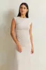 Women Beige Rouched Dress sold by Redtag