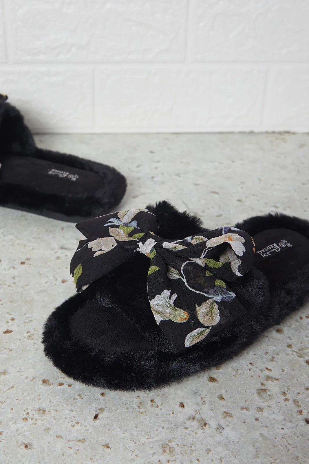 Women Black Slipper With Bow Trim sold by Redtag product image thumbnail 3