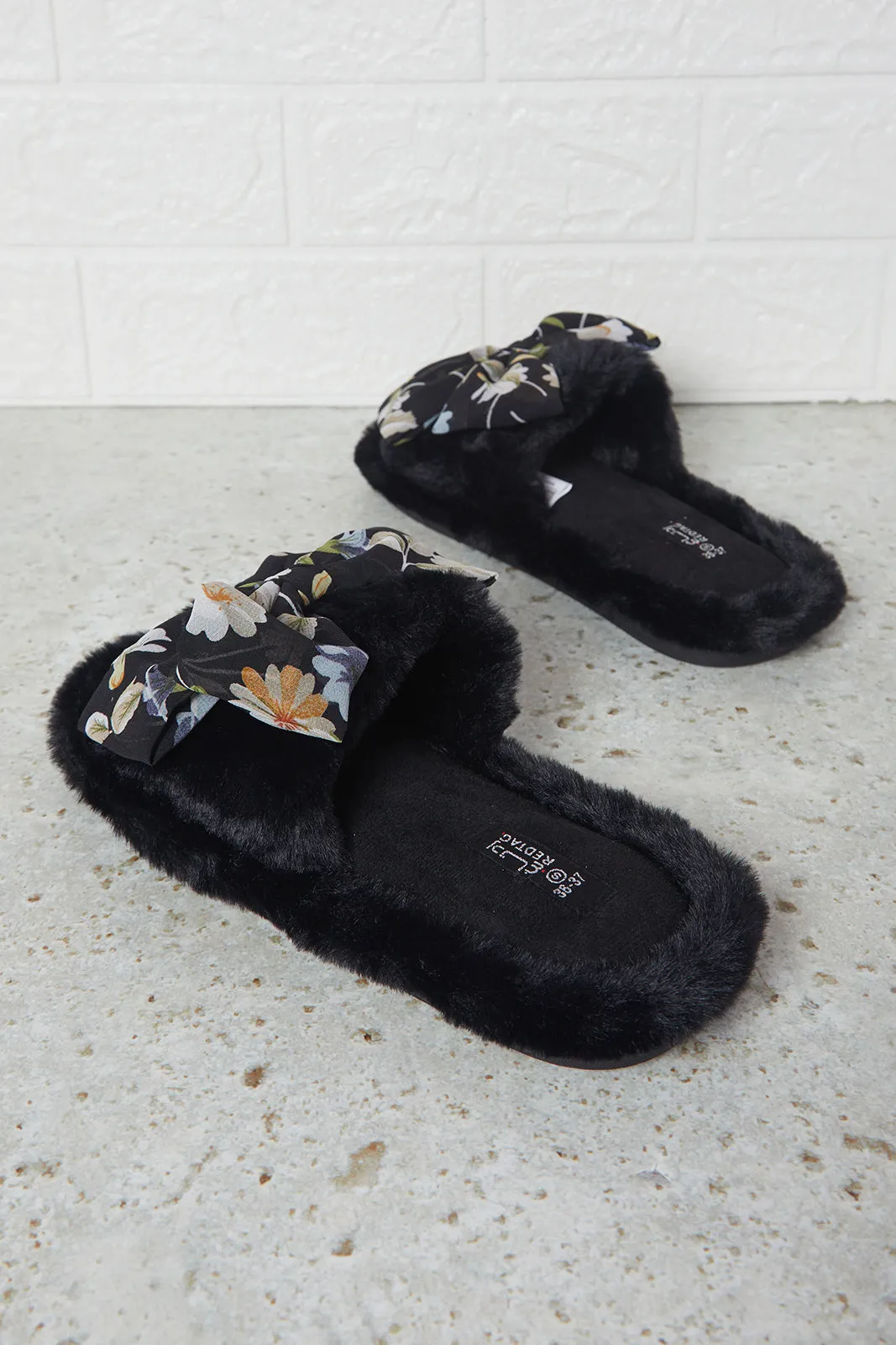 Women Black Slipper With Bow Trim sold by Redtag product image thumbnail 4