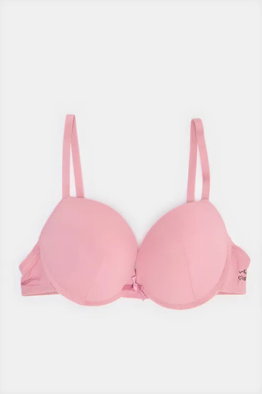 Women Black And Pink Push Up Bra Set (Pack of 2) sold by Redtag