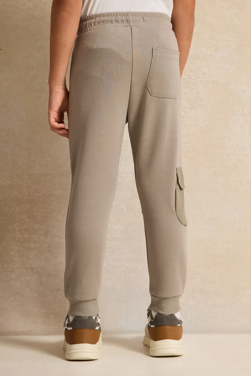 Boys Beige Cargo Track Pants sold by Redtag product image thumbnail 3