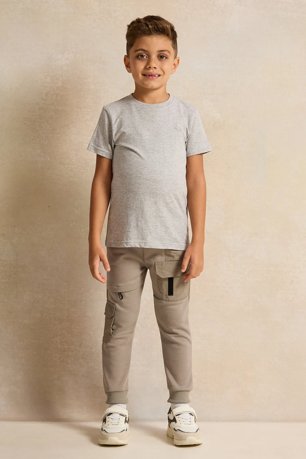 Boys Beige Cargo Track Pants sold by Redtag product image thumbnail 2