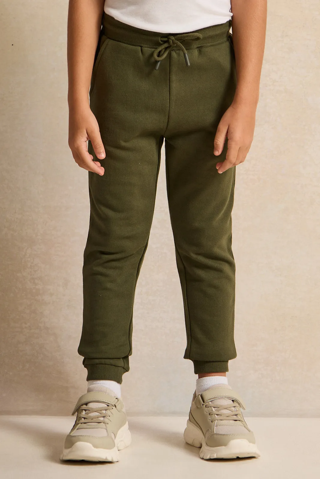 Boys Olive High Neck Jog Set (2 Piece) sold by Redtag product image thumbnail 3