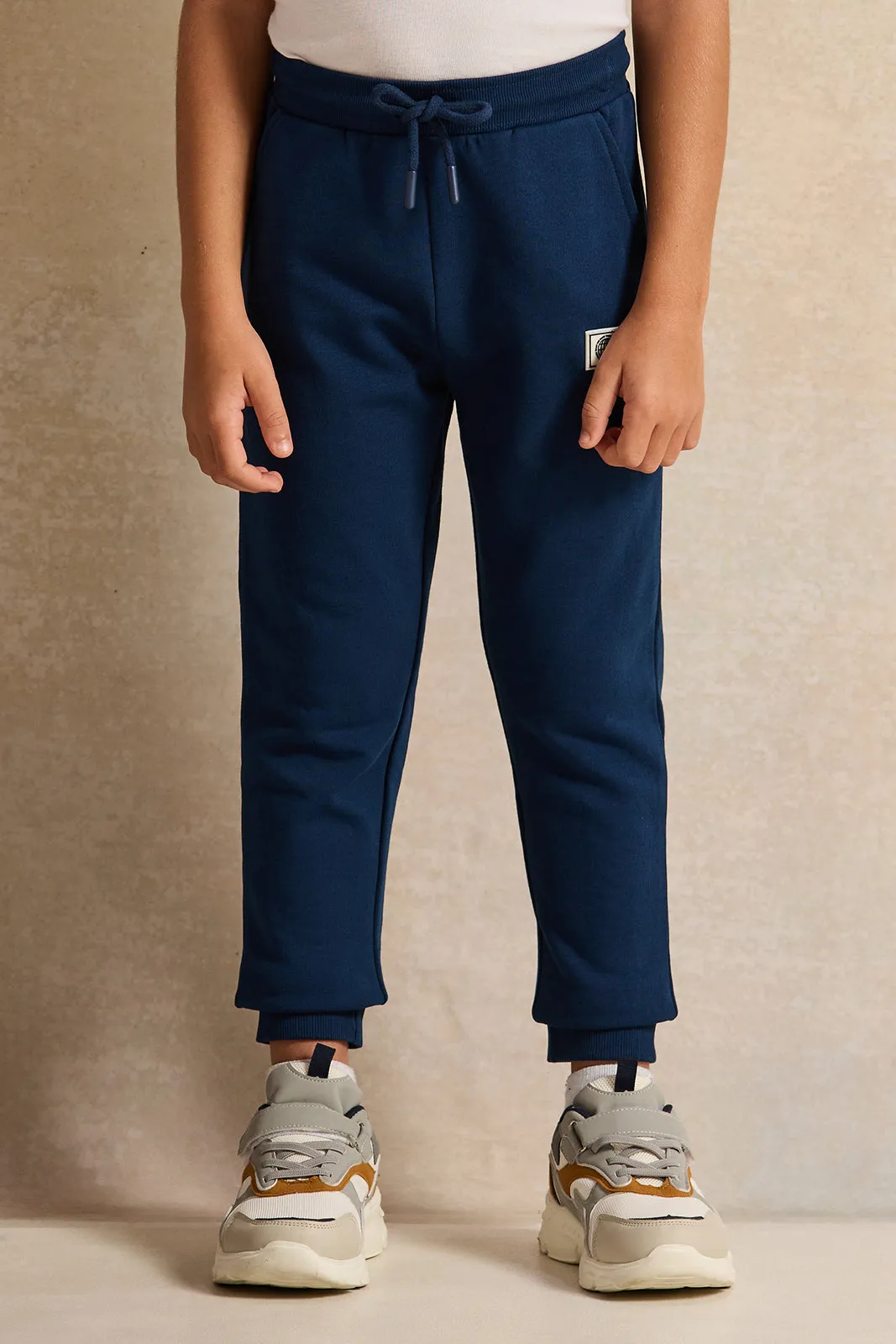 Boys Navy And White High Neck Jog Set (2 Piece) sold by Redtag product image thumbnail 3