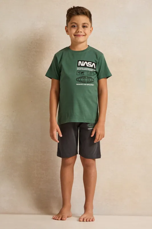 Boys Green Nasa Printed Pyjama Set (2 Piece) sold by Redtag