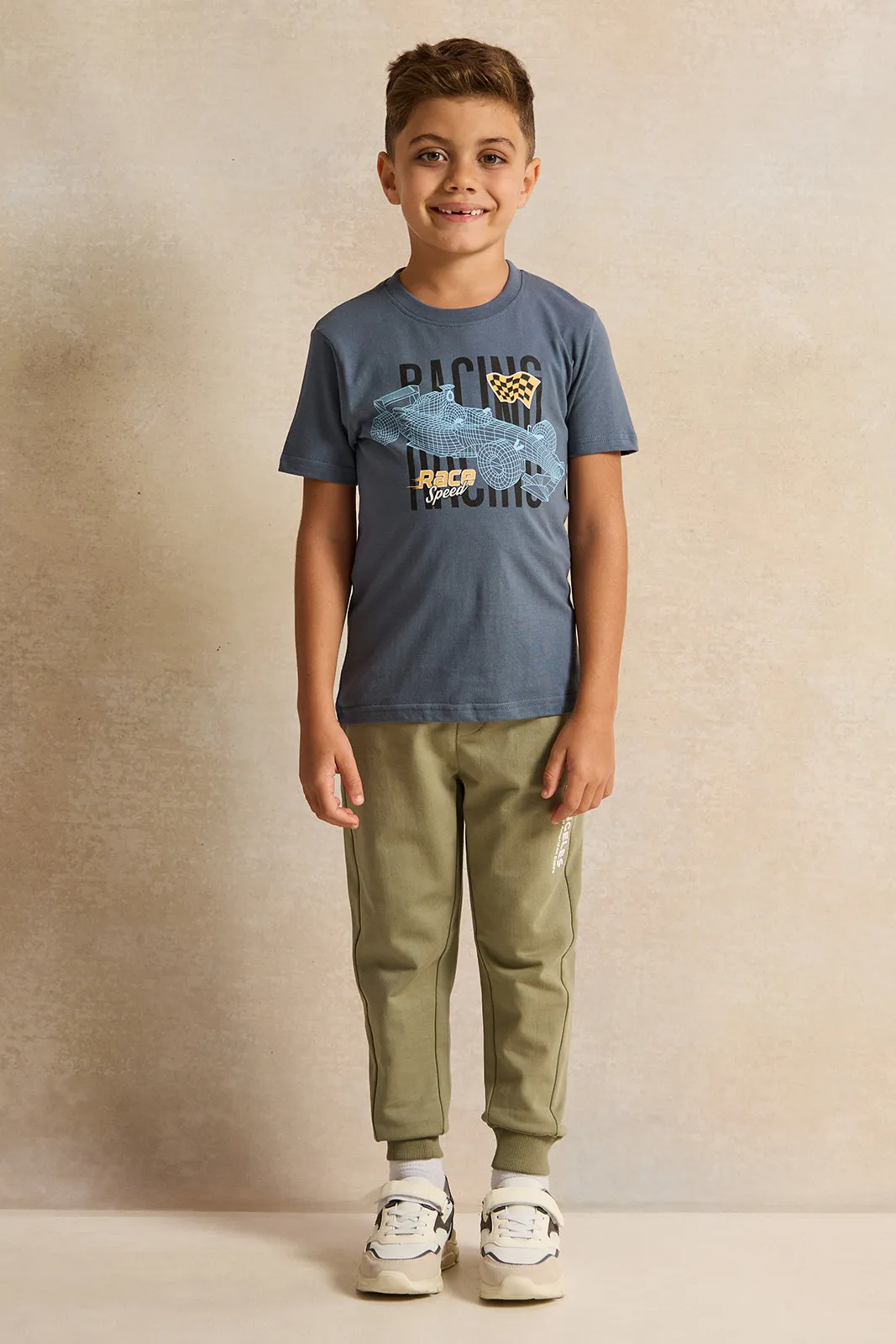 Boys Blue Racing Printed T-Shirt sold by Redtag product image thumbnail 2