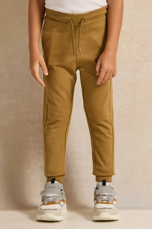 Boys Beige Printed Jogger Pants sold by Redtag