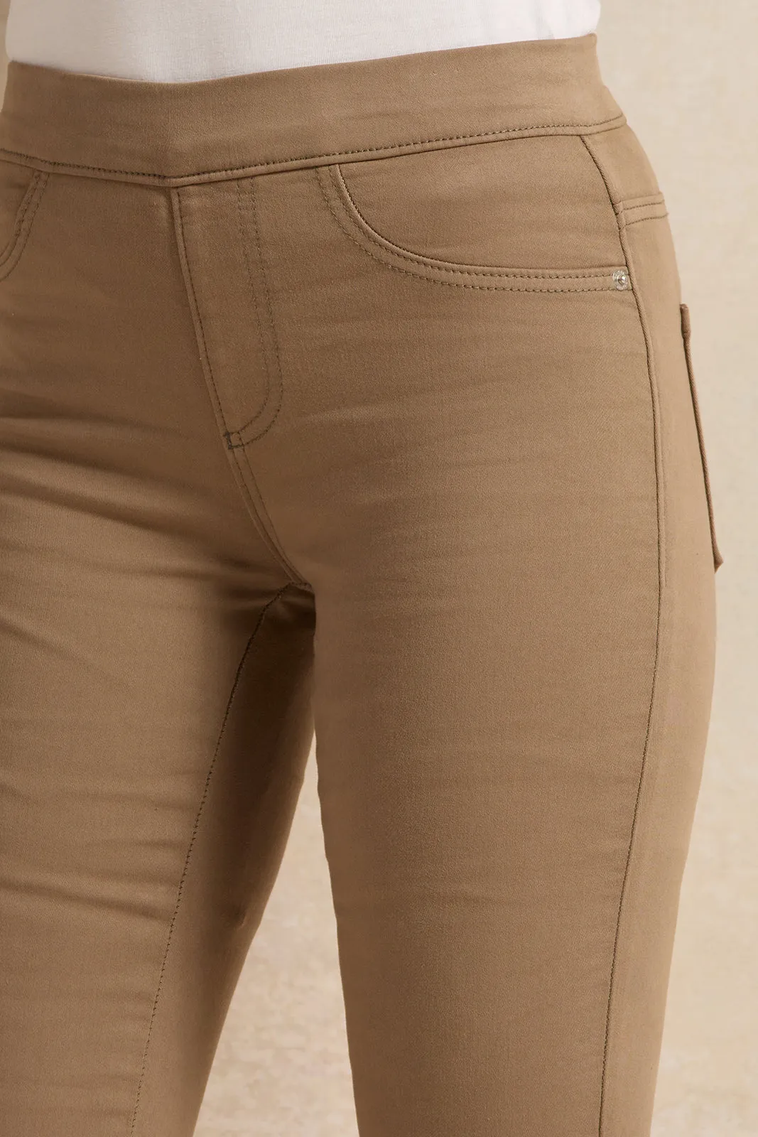 Women Beige Skinny Fit Jeggings sold by Redtag product image thumbnail 4