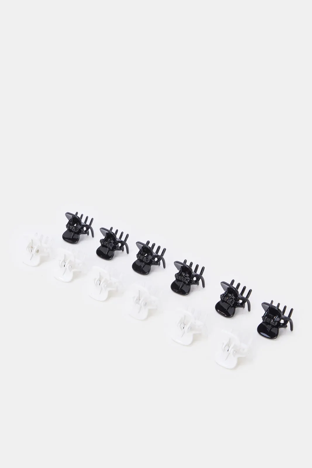 Women Black And White Solid Hair Claw Set (12 Piece) sold by Redtag product image thumbnail 2
