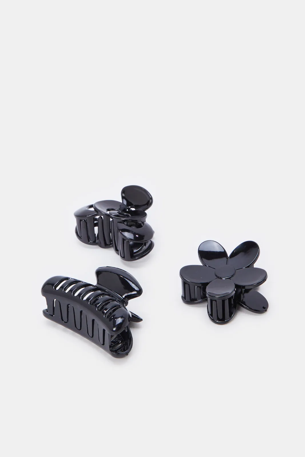 Women Black Solid Hair Claw Set (3 Piece) sold by Redtag