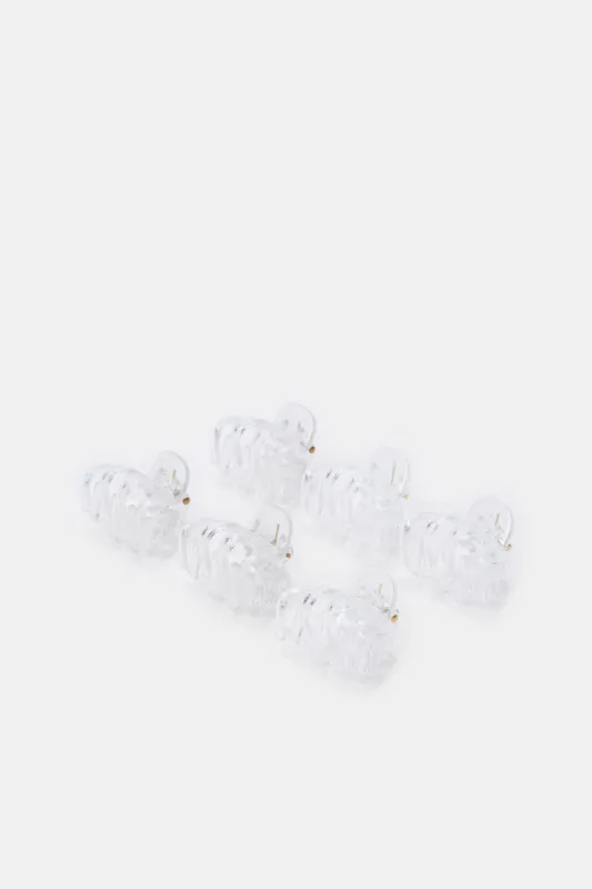 Women White Solid Hair Claw Set (6 Piece) sold by Redtag