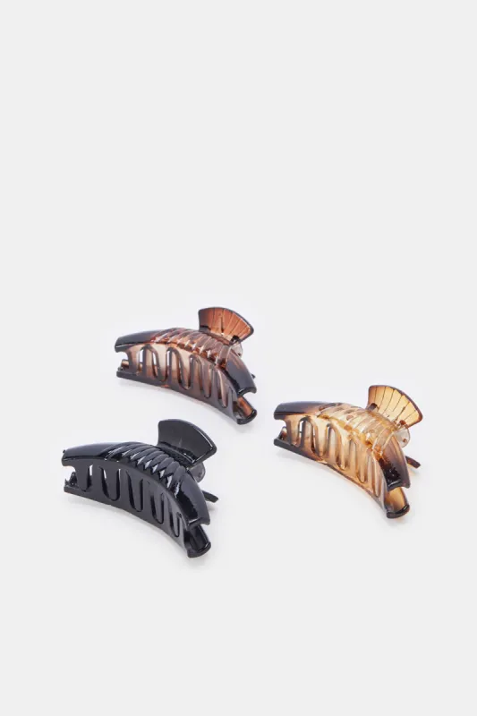 Women Assorted Solid Hair Claw Set (3 Piece) sold by Redtag