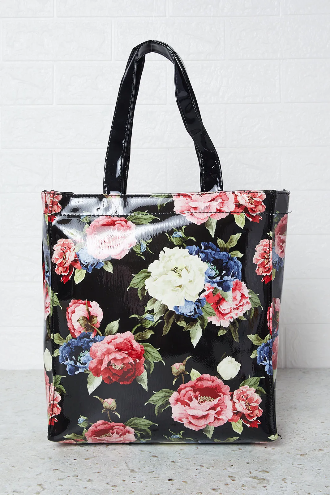 Women Black Printed Shopper Bag sold by Redtag