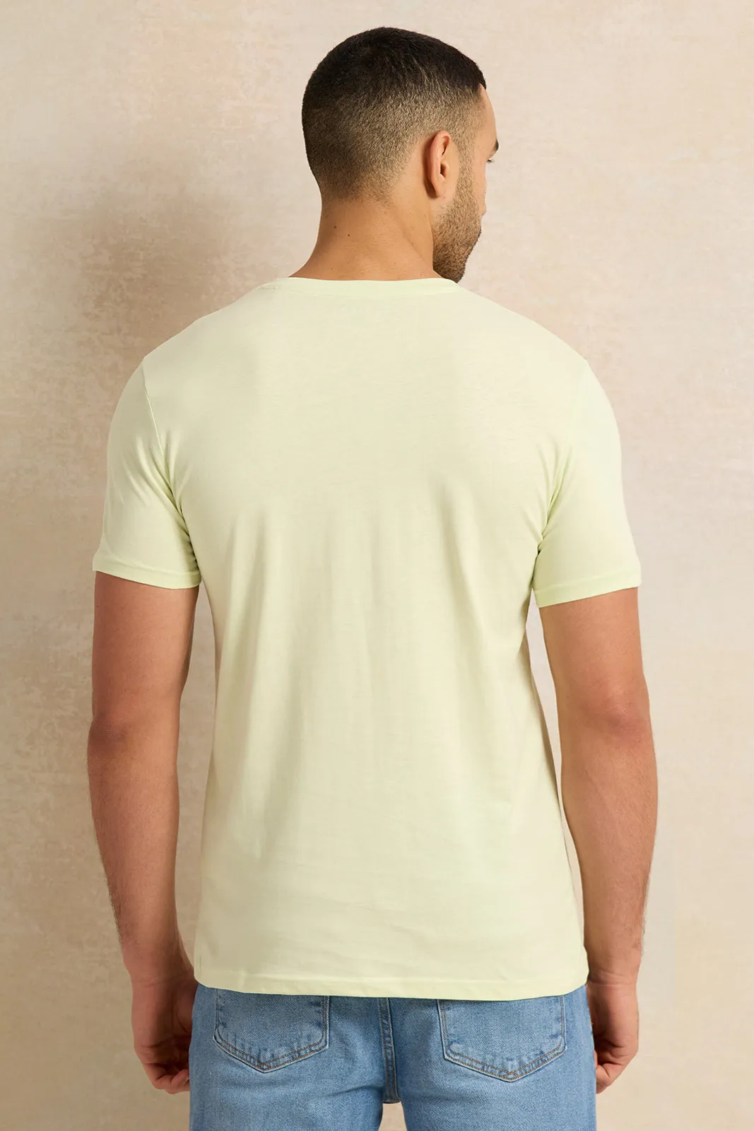 Men Yellow Printed T-Shirt sold by Redtag product image thumbnail 3