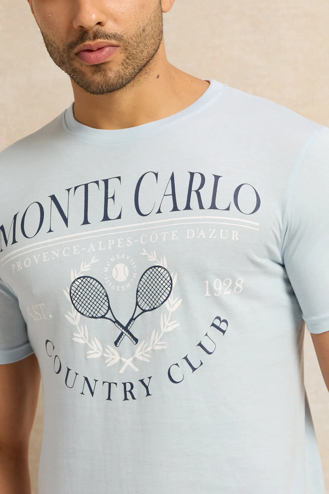 Men Blue Graphic T-Shirt sold by Redtag product image thumbnail 4