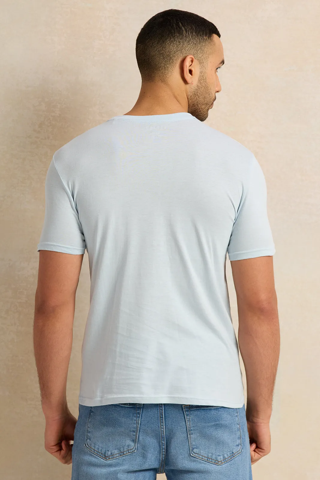 Men Blue Graphic T-Shirt sold by Redtag product image thumbnail 3