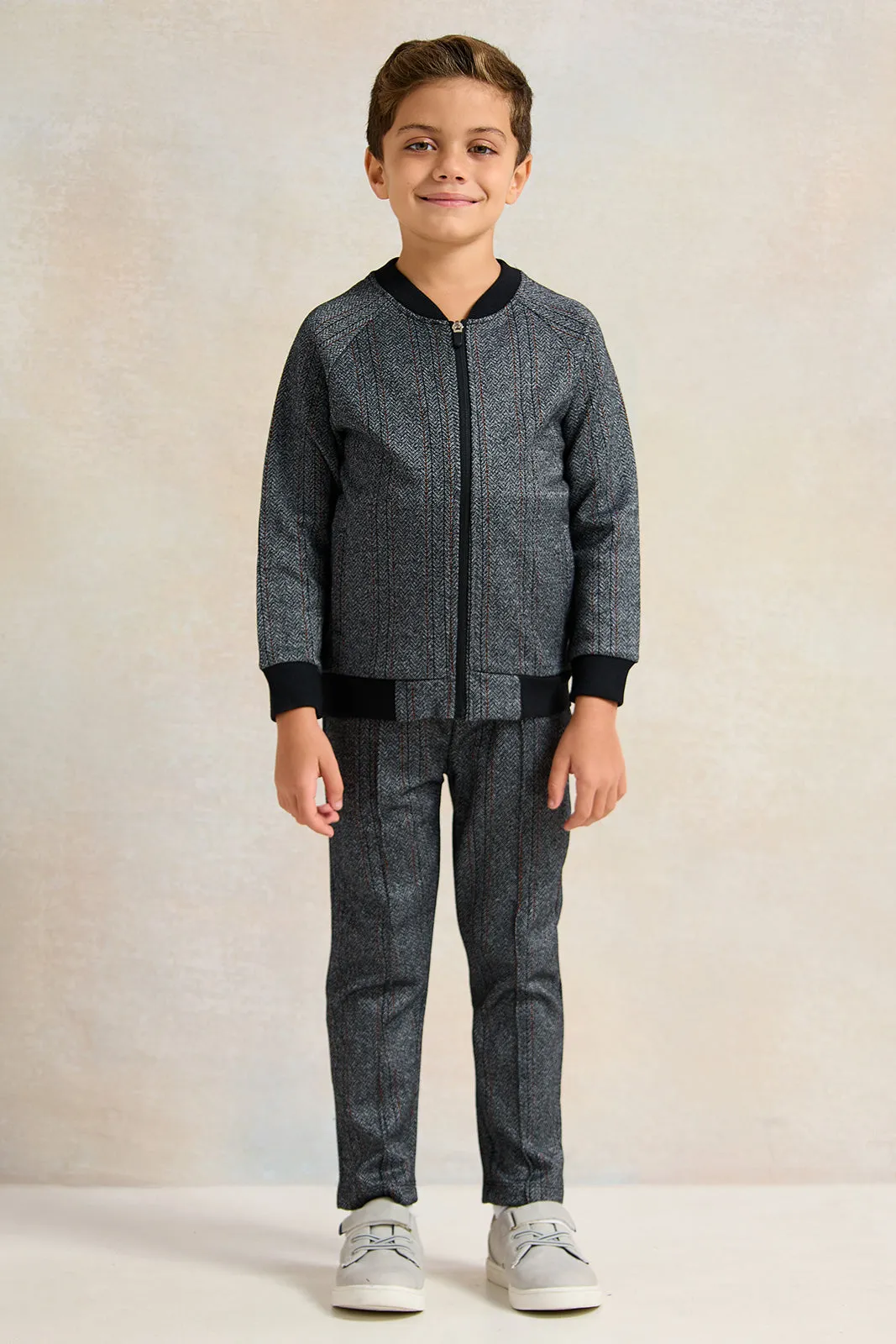Boys Charcoal Baseball Jacquard Sweatshirt sold by Redtag product image thumbnail 2