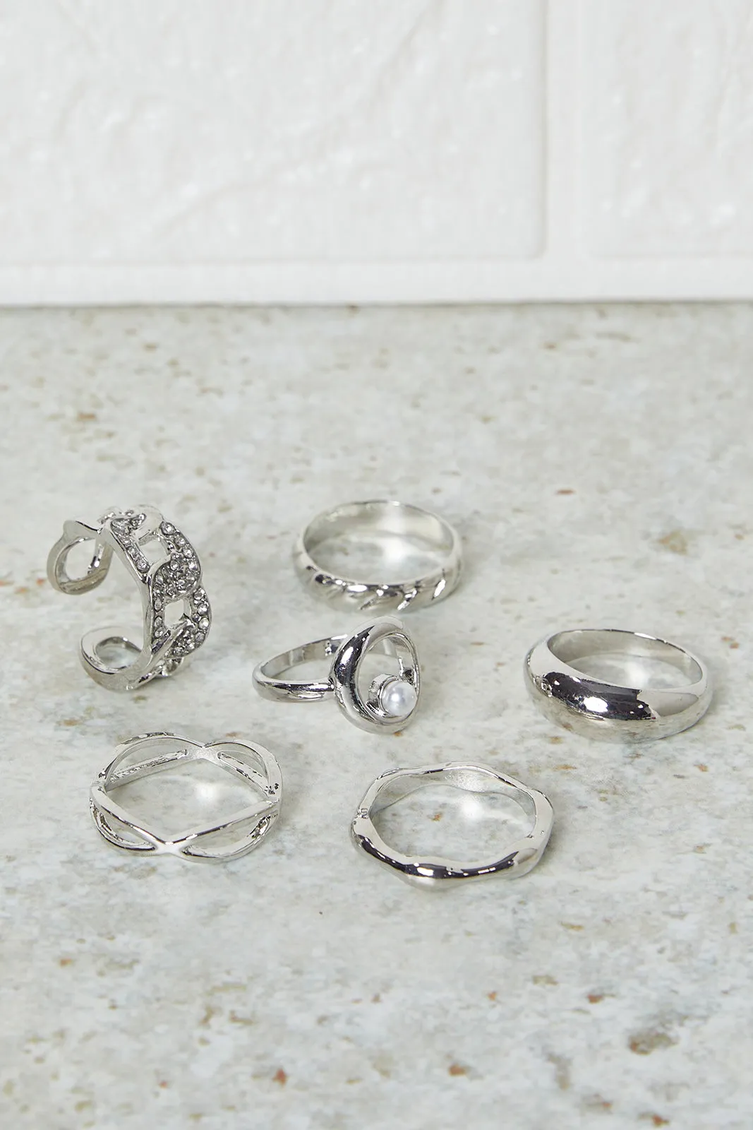 Women Silver Embellished Ring Set (6 Piece) sold by Redtag product image thumbnail 3
