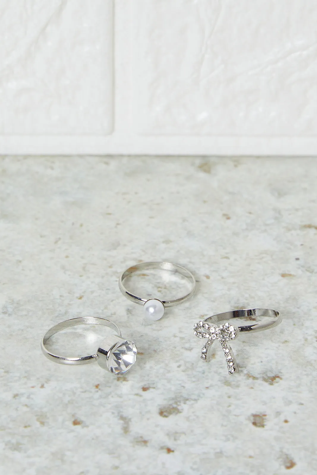 Women Silver Embellished Ring Set (3 Piece) sold by Redtag product image thumbnail 3