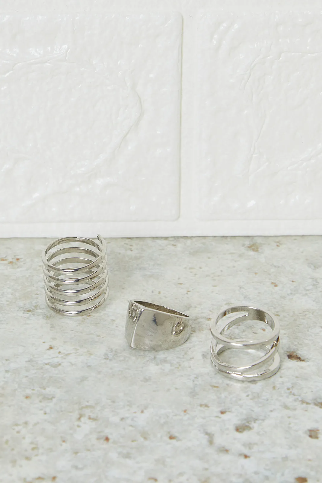 Women Silver Embellished Ring Set (3 Piece) sold by Redtag product image thumbnail 2