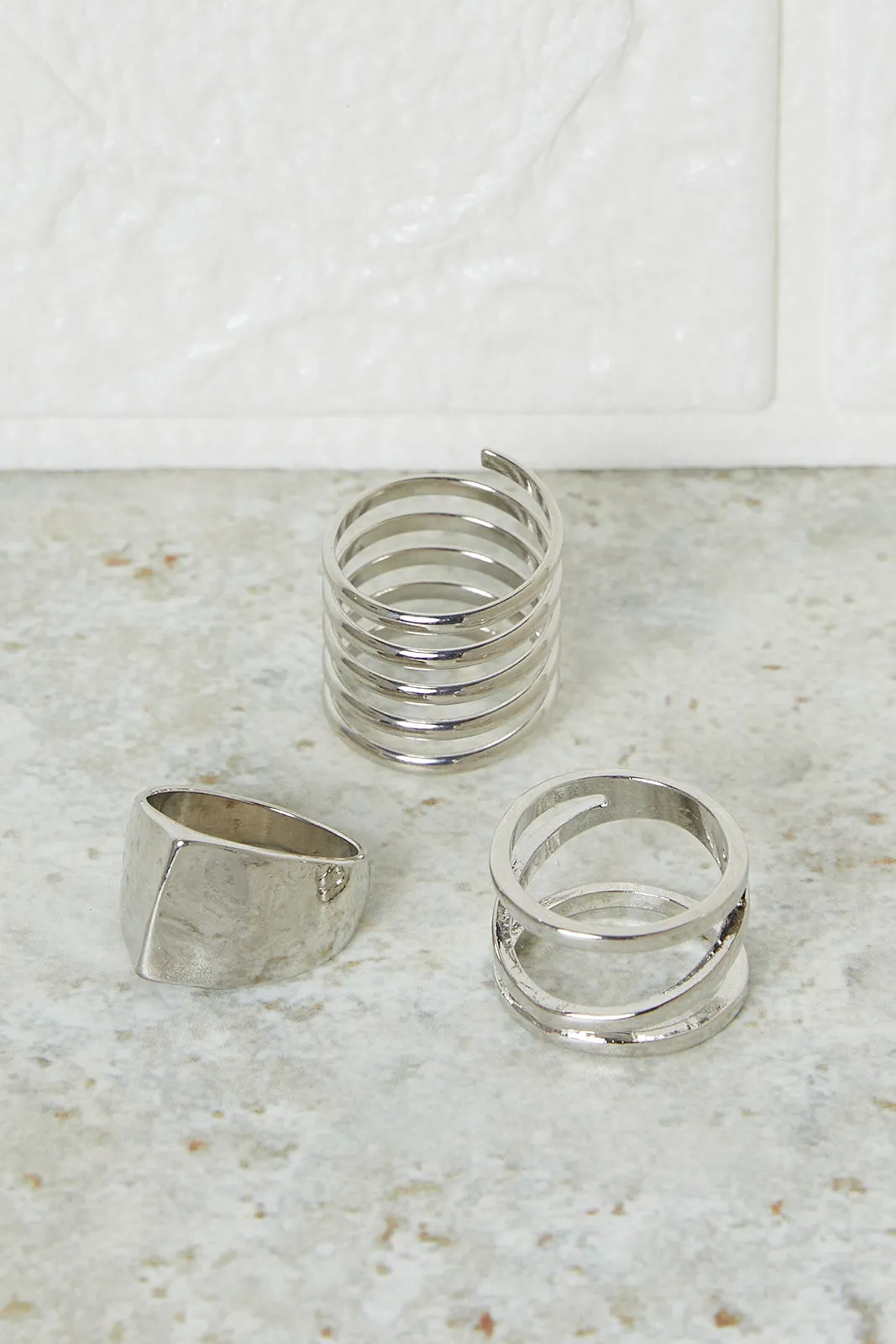 Women Silver Embellished Ring Set (3 Piece) sold by Redtag product image thumbnail 3