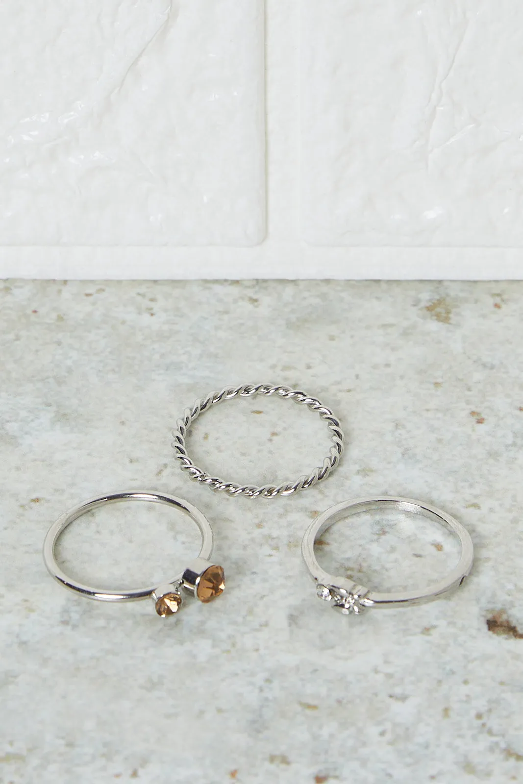 Women Silver Embellished Ring Set (3 Piece) sold by Redtag product image thumbnail 3