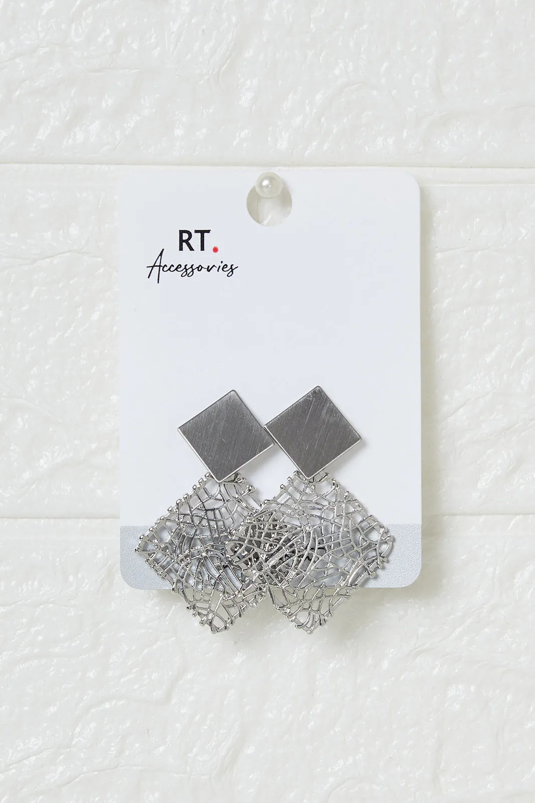 Women Silver Embellished Earrings sold by Redtag
