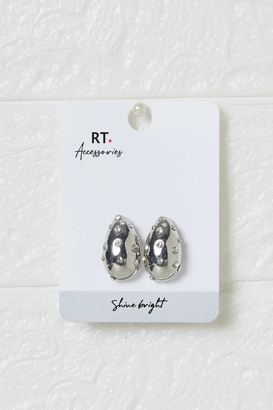 Women Silver Embellished Earrings sold by Redtag