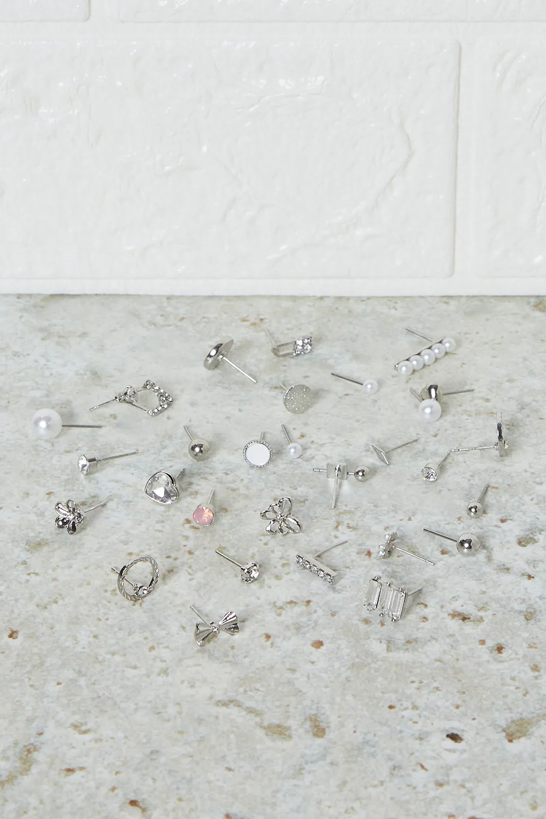 Women Silver Embellished Earrings Set (30 Pairs) sold by Redtag product image thumbnail 2