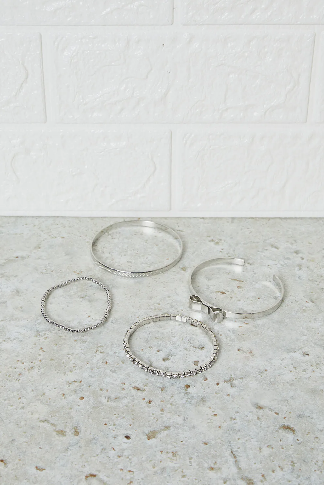 Women Silver Embellished Bangle Set (Pack Of 4) sold by Redtag product image thumbnail 2