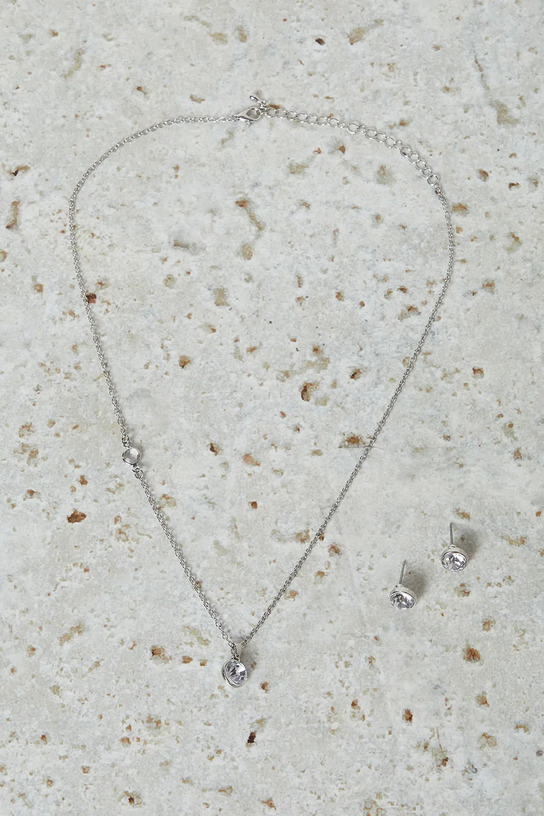 Women Silver Necklace And Earring Set (2 Piece) sold by Redtag