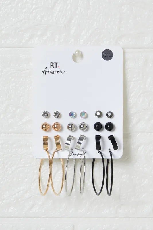 Women Assorted Embellished Earrings Set (12 Pairs) sold by Redtag