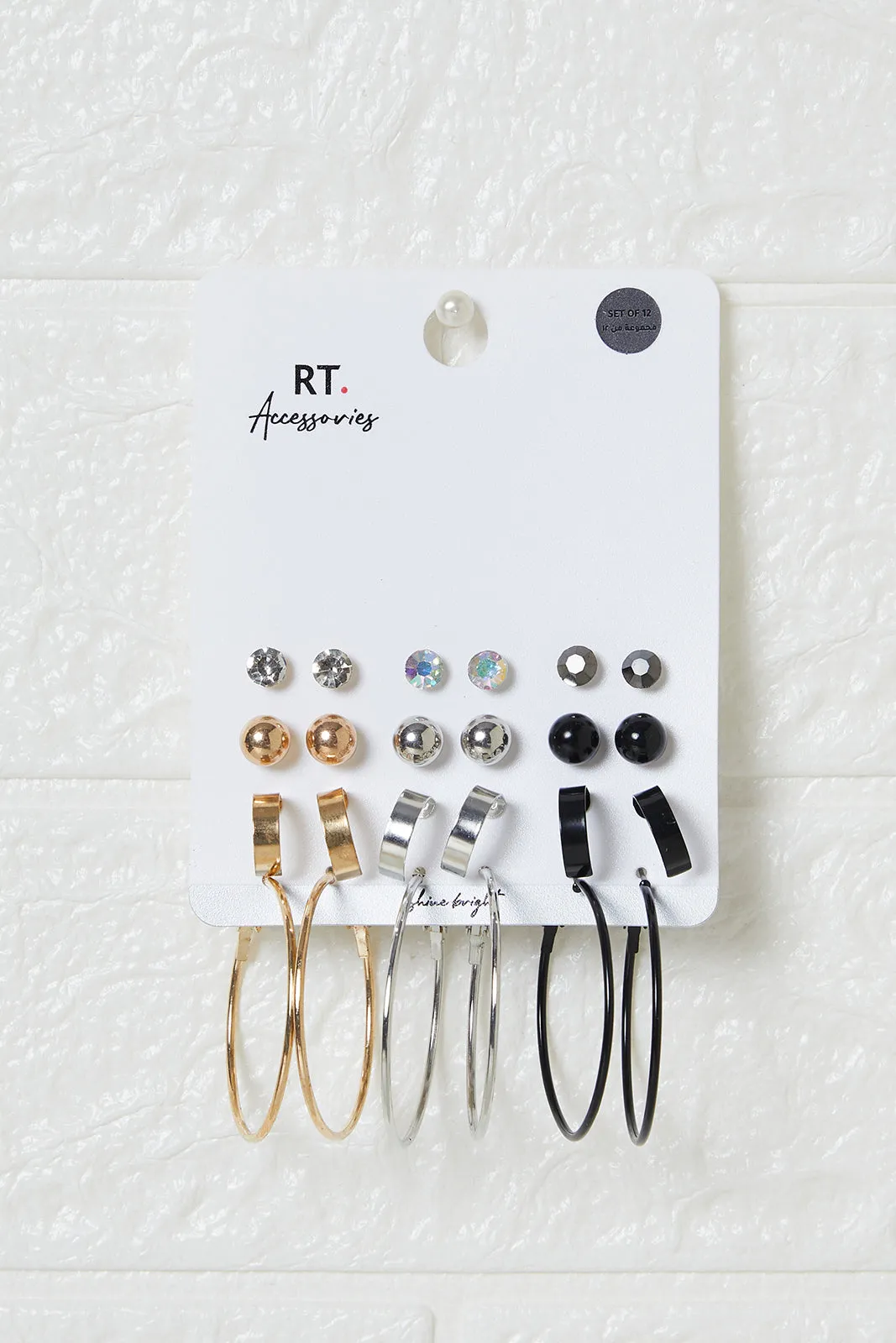 Women Assorted Embellished Earrings Set (12 Pairs) sold by Redtag