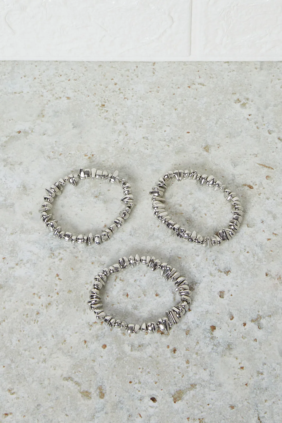 Women Silver Embellished Bracelet Set (3 Piece) sold by Redtag